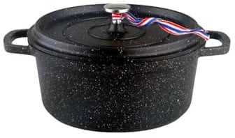 Kamberg - 0008194 - Cocotte Ø 20 cm Ronde Noire - Fonte d'aluminium - Revêtement pierre - Tous feux dont induction - Sans PFOA