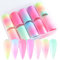 Famboz 10 Rolls/Box Nail Art Decoration Pink Purple Wraps DIY Manicure Colorful Fluorescent Nail Foil Stickers Neon Candy