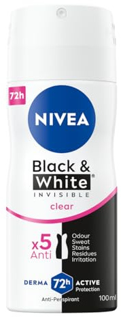 NIVEA Black&White Invisible Clear Antitranspirant Spray, 100ml