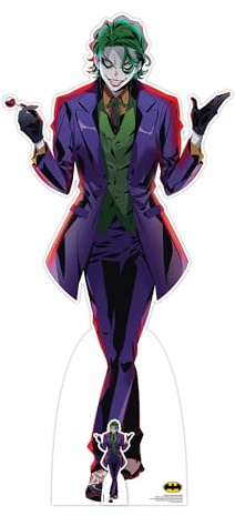 Star Cutouts SC4255 The Joker Anime Style Lifesize Cardboard Cutout – Striking Comic-Inspired Party Display & Collector Decoration