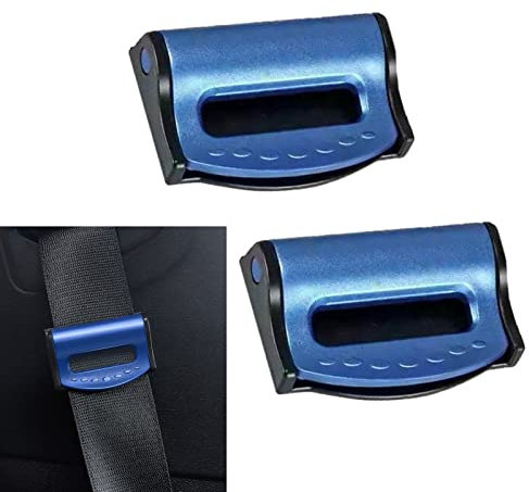 Ajusteur De Ceinture De SéCurité De Voiture, pince ceinture de sécurité voiture, bloque ceinture de securite voiture, Clip De RéGlage De Ceinture De SéCurité, AntidéRapant, RéGlable ((Bleu))