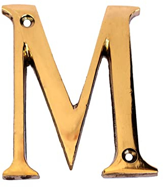 eSplanade - Placa de latón para puerta de hotel y casa, alfabeto de 3 pulgadas, color dorado (M Alphabet-3)