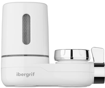 Ibergrif M91007 Wasserhahn filter für Trinkwasser, kalkfilter wasserhahn, Kann Entfernt Blei, Chlor, Sand, chwermetalle und Andere Schadstoffe (Einschließlich 1 Filter)