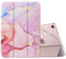 MoKo Case for iPad Mini 7 (A17 Pro) & 6th Gen, Soft TPU Translucent Frosted Back Cover, Light Pink Gold Marble