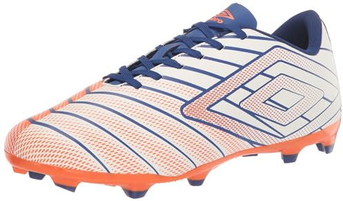 UMBRO Velocita Elixir League FG, Tacos de fútbol Hombre, Blanco Naranja Azul, 45 EU