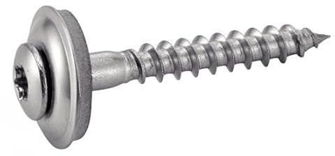 ACTON Vis à bois tête fraisée bombée six lobes - Avec rondelle EPDM Ø20 - Inox A2 4,5x25 mm - Noir mm - Boîte de 200 - Vis, pointes, boulons