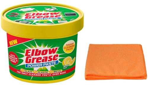 Elbow Grease All Purpose Power Paste, 350 G – Powerful Cleaning Formula for Kitchen, Bathroom, Multi- Surfaces - with Ultra Absorbent Microfibre Cleaning Cloth