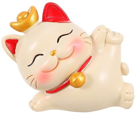Zerodeko Chinesische Orientalische Katzenkuchen-toer-katze Glückskatze Feng Shui-katze Winkender Arm Reichtum Desktop-ornament Harz-handwerksstatue
