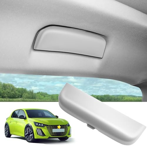 SKTU étui à Lunette pour Peugeot 208 2008 308 3008 5008 Support de Lunettes de Soleil pour Voiture Blanc