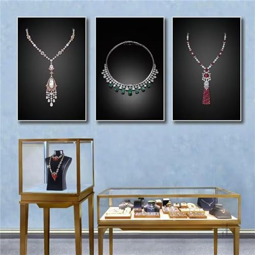 5D DIY Diamond Art Painting Kits Vollbohrer, Schmuck Strass Kreuzstich Stickerei Leinwand 3 Stück Diamant Malerei Bilder Painting nach Zahlen für Kinder Erwachsene Wohnwand Dekor 25x35cm T-476