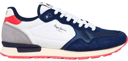 Pepe Jeans Brit Camp Lederschuhe weiß, Marineblau