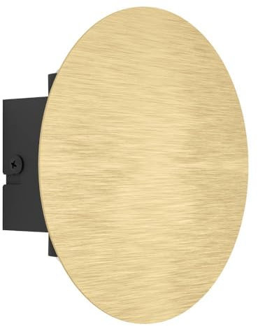 EGLO LED Wandleuchte innen Talamello, runde Wandlampe mit indirekter Beleuchtung, Wandspot für Flur und Wohnzimmer, Metall in Gold-gebürstet, warmweiß, Ø 15 cm