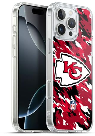 Head Case Designs Offizielle NFL Camou Kansas City Chiefs Logo Gelhülle [Militärischer Schutzgrad] Kompatibel Mit Apple iPhone 16 Pro Max Und Kompatibel Mit MagSafe