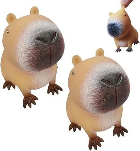 2 Stück Kapybara-Kugelfisch Anti Stress Stressbälle, Stress Squeeze Spielzeug Squeeze Ball für Erwachsene Kinder, Sensory Fidget Toy ADHS, Stress, Angst Abbauen, Beruhigung