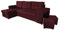 NAWSTOL - Ecksofa Couch Leon mit Schlaffunktion und Bettkasten - Modern Sofa für Wohnzimmer - Links/rechts montierbar (Bordeauxrot)