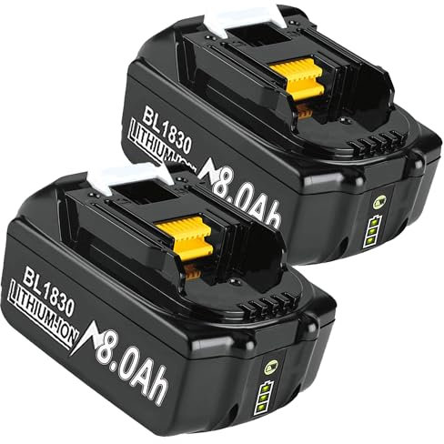 2 Pack 8.0Ah/8000mAh Replacement Battery Compatible with Makita 18V Batteries BL1850 BL1830 BL1850B BL1860B BL1860 BL1830B BL1840 BL1820 BL1815 BL1835 BL1845