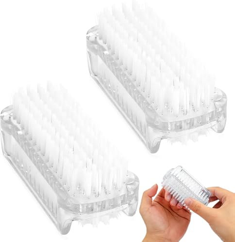 2 Stück Doppelseitige Nagelbürste,Handbürste,Handbürste Nagelbürste,Handwaschbürste,Transparent Finger Bürste,Fingernagelbürste,Nagelbürsten,Fur Reinigung Von Hand Nagel Bad Waschbecken