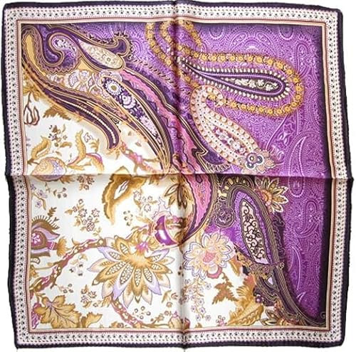 Avenella wunderschönes & elegantes NICKITUCH, Tuch, Halstuch Paisley-Muster, 53x53 cm, Lila