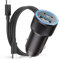 Chargeur Allume Cigare USB C Rapide 60W, Chargeur Voiture USBC PD&QC3.0 Rapide Adaptateur Prise Allume Cigare USB avec Câble USB C pour Samsung Galaxy S25 S24 S23 S22, iPhone 16 15 Pro Max/Plus/Pro