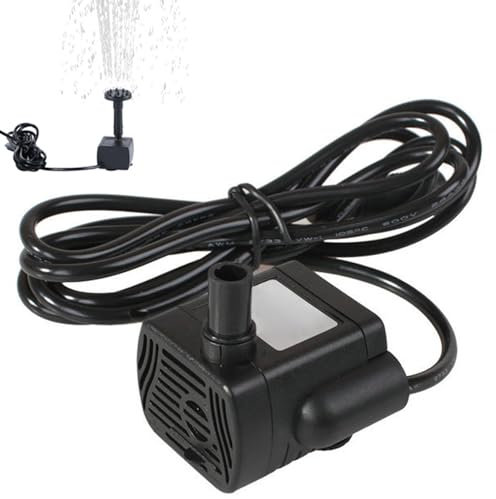Solar Water Pump Mini Solar Fountain Pump Quiet with 1.5m Line for Water Feature Garden Floating Pond Spraying Distance 1.5m for Aquarium (No Panel)