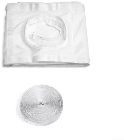 Entgoinggo Kit de sellado de puerta de aire acondicionado con apertura de cremallera, cubierta de ventilación para unidad de CA portátil, múltiples opciones de tamaño, blanco (90 x 210 cm)