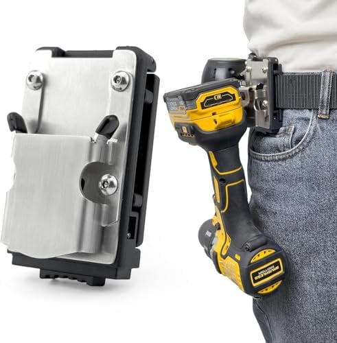 Drill Holder for Belt Clip-on Tool Belt Holder 304 Stainless Steel Heavy-Duty Drill Belt Holder for Hooks Clips Tools, Hook Holster for Impact Driver, Cordless Drills, Nailer, Tape Measure