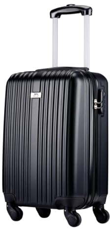 Slazenger Handgepäck Trolley 53x33x20 cm - Kabinenkoffer mit Zahlenschloss - 4 Rollen 360° - Leichter Reisekoffer - Cabin Size Schwarz