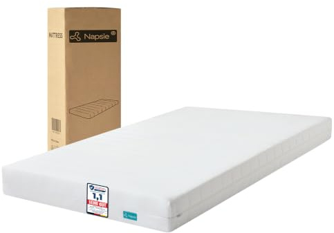 NAPSIE 7‑Zonen Kaltschaummatratze 90x200 cm (H3) mit waschbarem Bezug | Ergonomische 7-Zonen Hochwertige Matratze aus Kaltschaum,hypoallergen & antibakteriell, OEKO‑TEX® 100 zertifiziert,12 cm Höhe