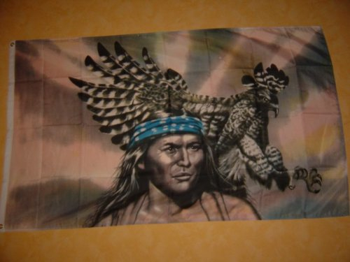 Fahnen Flaggen INDIANER MIT ADLER 150 x 90 cm Fahne Flagge