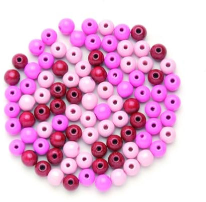 GLOREX Perle en Bois 118st Mix, Bois, Rose, 11 x 8,6 x 0,5 cm