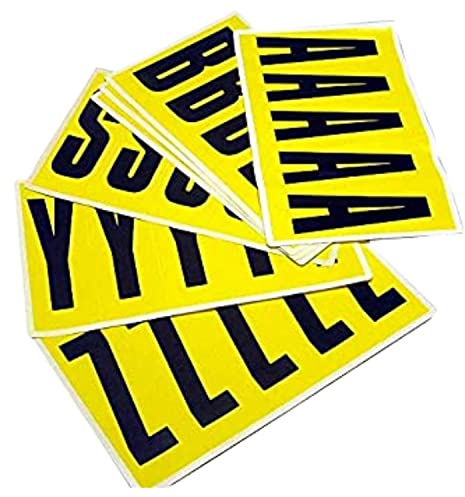 Self-Adhesive Labels Letters A-Z, Easy Warehouse Identification, Clean Peel - Leaves No Residue, Each Card is 45mm High X 130mm Wide - Yellow