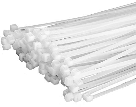100 Stück Kabelbinder 300mmx4,8mm für Zaunblende Bambusmatte Zaun in weiß