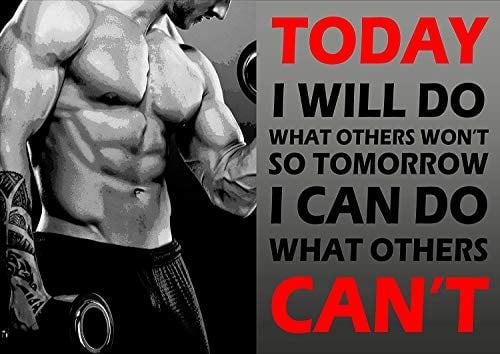 Mark Mountford Heute werde ich tun, was andere Nicht tun wollen- Krafttraining, Bodybuilding, Bunt Motivationsposter- Motivierende Zitate und Sprüche, Plakat A3 420 x 297mm