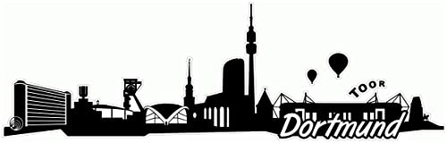 Samunshi® Dortmund Skyline Aufkleber Sticker Autoaufkleber City Gedruckt - 30x9,4cm schwarz