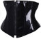SAYFUT Damen schwarz pvc leder steampunk gothic wasit trainer korsett bustier Schwarz Large(Waist 26-28inch)