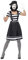Smiffys Pantomime Kostüm für Frauen, Schwarz, Kleid, Kragen, Baskenmütze, Handschuhe, Strumpfhose & Schminke