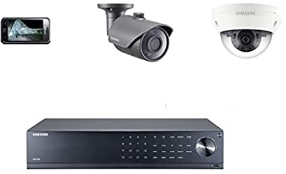 Supply & Fit Hanwha techwin 16 Dome Cameras HD 1080p Analogue & 16Ch DVR 4TB HDD Smart Phone Viewing