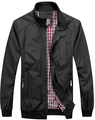 Blu Apparel Mens Harrington Jackets Bomber jacket men Sports Smart Casual Spring jackets for Men UK Black Navy S M L XL 2XL (UK, Alpha, XXL, Regular, Regular, Black)