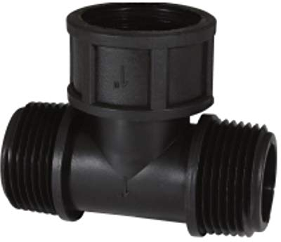 PP Gewindefitting Schwarz PN10 Fittings, T-Stück AG 3/4 x IG 3/4 x AG 3/4