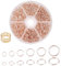 PandaHall 6 Größe Rosegold O-Ringe Eisen Biegeringe O-Ring Anschlüsse Für Schlüsselanhänger Choker Ohrring Armband Schmuckherstellung Lieferungen Halskette Reparatur mit Öffnungswerkzeug (4~10mm)