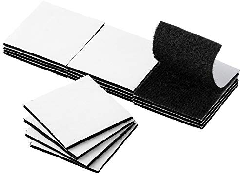 BRAVESHINE 24 Stück Industrie Klettband Selbstklebend extra stark, kleben statt bohren Starke Klettverschluss, Doppelseitig Klebend Harmlos für Wände, Tür, Metalle (60x60mm)