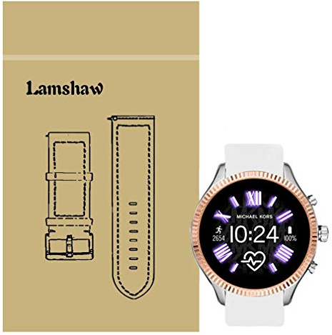 LvBu Armband Kompatibel Für Michael Kors Lexington 2, Sport Silikon Classic Ersatz Uhrenarmband Für MK Lexington 2 Smartwatch (Weiß)