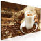 decomonkey Bilder Kaffee Küche 120x40 cm 1 Teilig Leinwandbilder Bild auf Leinwand Vlies Wandbild Kunstdruck Wanddeko Wand Wohnzimmer Wanddekoration Deko Sprüche Tasse
