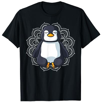 Pinguin Yoga Mandala Spirituell yoga damen spruch T-Shirt