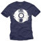 Cooles Dj T-Shirt mit Vinyl Schallplatte Blau Größe L