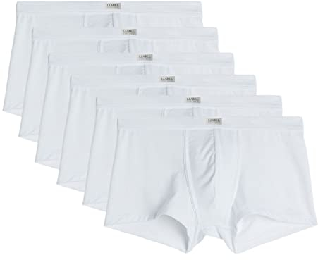 6 Boxer Uomo 100% Cotone Mutande Uomo Bianche Colorate Intimo Uomo Finissimo Colorate alla Moda Box Biancheria Intima Bianchi e Colorati LB022 (L, 6 Boxer Bianchi)