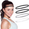 Voarge Lot de 4 bandeaux de sport élastiques antidérapants épais pour femme et homme Noir Gris Blanc