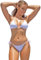 DERRINS Bikini Damen, Badeanzug Damen, Bikini Damen Set, High Waist Bikini, Triangel, String, Sexy, Brazilian, Bademode Damen - Weiß