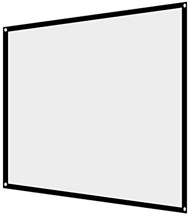 01 Beamerleinwand, Synthetisches Polyestergewebe Faltbarer Projektionsvorhang Tragbar für Open-Air-Kino für Campingfilm(60 Zoll)