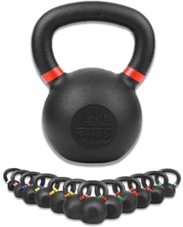 wuuhoo® Kettlebell Rocky, Kugelhantel 4kg - 32kg aus massivem Gusseisen mit Pulverbeschichtung, Gewicht aus Cast Iron, Schwunghantel für dein Krafttraining - Fitnessgerät für Zuhause 14 kg